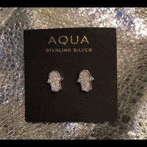 Hamsa rhinestone earrings